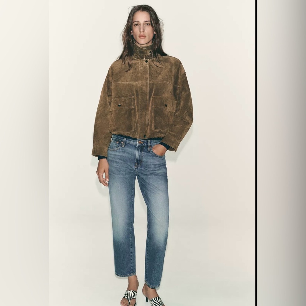 Zara MID-RISE CROPPED JEANS